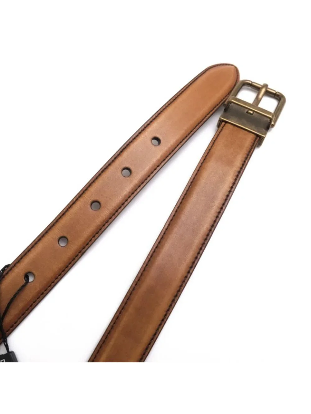 Dolce & Gabbana Belt Business Leather Gray Cintura Asta Dritta Vitello
